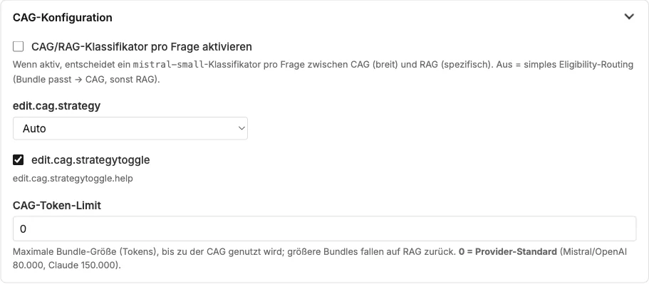 Abschnitt „CAG-Konfiguration“
