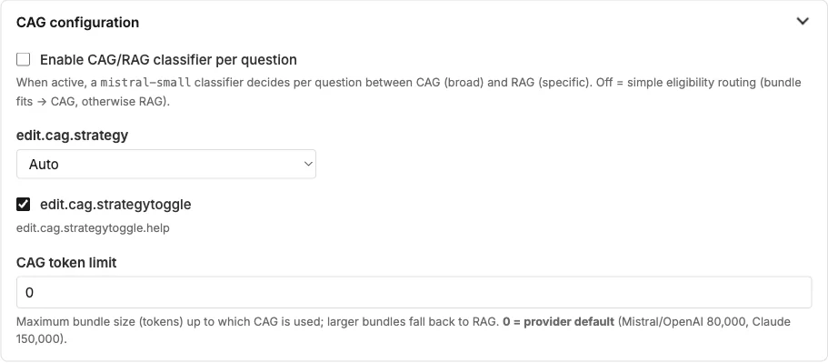 Section “CAG configuration”